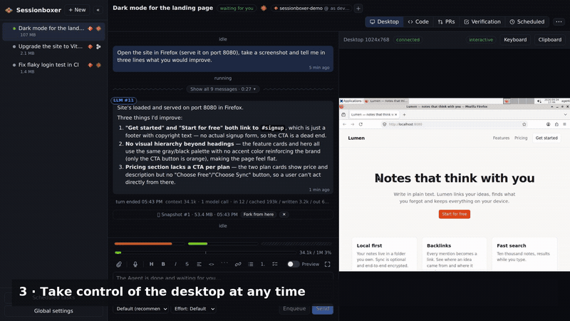 Sessionboxer demo